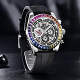 New Top Luxury Brand Mechanical Automatic Ceramic Bezel Rainbow Business Waterproof Watches for Men