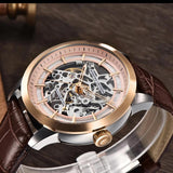 Popular Top Luxury Brand Skeleton Hollow Leather Stainless Steel Mechanical  Wrist Watches - Ideal Gift