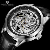 Popular Top Luxury Brand Leather Skeleton Hollow Clock Waterproof Men's Automatic Business Mechanical Watch - The Jewellery Supermarket