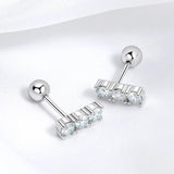 Brilliant 0.6CTTW Screw Buckle Moissanite Diamonds Stud Earrings, Lab Created Diamond Silver Wedding Jewellery - The Jewellery Supermarket
