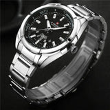 New Arrival Top Brand Luxury Military Army Business Steel Band Quartz Watch Date Week Sport Mens Watches - The Jewellery Supermarket