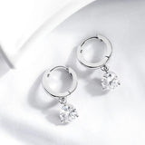 Awesome 0.5-2CT Brilliant Cut Moissanite Diamonds Drop Earrings for Women - Classic 3 Prong Silver Fine Jewellery - The Jewellery Supermarket