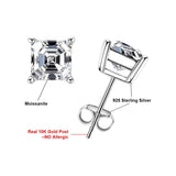 Georgeous 4/2/1ct Asscher Cut Moissanite Diamonds Stud Earrings For Women Fine Jewellery For All Occasions - The Jewellery Supermarket
