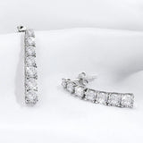 Elegant D Colour Full Moissanite Diamonds Drop Earrings for Women - Silver Long Tassel Fine Jewellery Earrings - The Jewellery Supermarket
