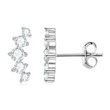 Fabulous 0.74CT 5-Stone Moissanite Diamonds Stud Earrings for Women - Sterling Silver Fine Jewellery Earrings - The Jewellery Supermarket