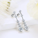 Admirable 3CT Pair D Colour VVS1 Moissanite Diamonds Dangle Earrings For Women - Long Tassel Silver Fine Jewellery