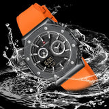 Top Brand Silicone Waterproof Sport Mens Watches Automatic Date Military Style Fashion Watches for Men