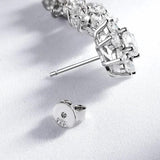 New D Colour Round Cut 5.8cttw Full Sunflower Moissanite Diamonds Drop Earrings for Women - Fine Jewellery - The Jewellery Supermarket