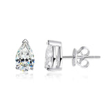 Awesome 1CT 2CT 4CT Pear Cut Moissanite Diamonds Stud Earrings for Women - Sparkling Solitaire Fine Jewellery - The Jewellery Supermarket
