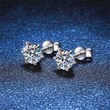 Terrific 0.5-2ct D Colour Moissanite Diamonds 6 Prong Screw Stud Earrings - Sterling Silver Fine Jewellery For Women - The Jewellery Supermarket