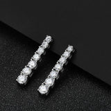 Fabulous 18KGP D Colour VVS1 Moissanite Diamonds Pendant Earrings for Women, Sterling Silver Fine Jewellery
