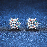 Terrific 0.5-2ct D Colour Moissanite Diamonds 6 Prong Screw Stud Earrings - Sterling Silver Fine Jewellery For Women