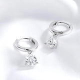 Awesome 0.5-2CT Brilliant Cut Moissanite Diamonds Drop Earrings for Women - Classic 3 Prong Silver Fine Jewellery - The Jewellery Supermarket