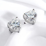Luxury 4ct 2ct 1ct Heart Cut Moissanite Diamonds Stud Earrings for Women Sparkling Fine Jewellery for All occasions - The Jewellery Supermarket