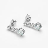 Lovely VVS1 2.6cttw D Colour Moissanite Diamonds Drop Earrings, Silver Certified Dangle Hanging Earrings Fine Jewellery - The Jewellery Supermarket