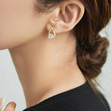 New Arrival 0.5ct Moissanite Diamonds Drop Fishtail Cross Piercing Silver Stud Earrings, Trendy Women's Jewellery - The Jewellery Supermarket