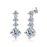 Lovely VVS1 2.6cttw D Colour Moissanite Diamonds Drop Earrings,  Silver Certified Dangle Hanging Earrings Fine Jewellery