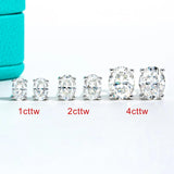 Dazzling 1,2,4Carat Oval Cut Moissanite Diamonds Stud Earrings For Women Fine Jewellery for Special Occasions - The Jewellery Supermarket