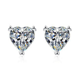 Stunning 1ct Heart Cut Moissanite Diamonds Stud Earrings for Women White Gold Plated Silver Luxury Quality Jewellery - The Jewellery Supermarket