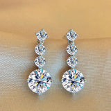 Elegant 2.6 Carat  VVS1 D Color Moissanite Diamonds Drop Earrings For Women - Special Occasions Fine Jewellery