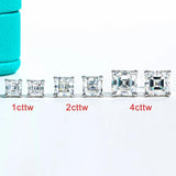 Georgeous 4/2/1ct Asscher Cut Moissanite Diamonds Stud Earrings For Women Fine Jewellery For All Occasions - The Jewellery Supermarket