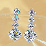 Elegant 2.6 Carat VVS1 D Color Moissanite Diamonds Drop Earrings For Women - Special Occasions Fine Jewellery - The Jewellery Supermarket