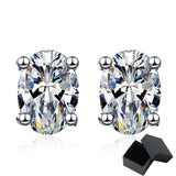 Dazzling 0.5-2ct Oval Cut Moissanite Diamonds Stud Earrings for Women - Luxury Silver High Quality Jewellery - The Jewellery Supermarket