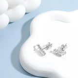 Fabulous 0.74CT 5-Stone Moissanite Diamonds Stud Earrings for Women - Sterling Silver Fine Jewellery Earrings - The Jewellery Supermarket