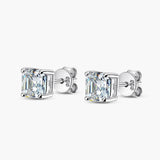 Attractive 2CT D Colour VVS1 Asscher Cut Moissanite Diamonds Earrings - Classic 4 Prongs Earrings Fine Jewellery