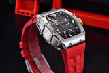 Popular Top Luxury Brand VH65 Movt Skeleton Dial 100M Waterproof Sport Rectangle Sapphire Glass Men's Quartz Watches - The Jewellery Supermarket