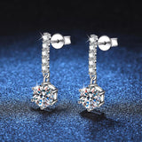 New Sparkling 18KGP 1ct D Colour Moissanite Diamonds Earrings for Women - Fine Jewellery with GRA 925 Sterling Silver