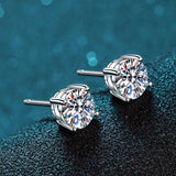 Amazing D Colour VVS1 2.0ct Moissanite Diamonds Earrings for Women - 925 Sterling Silver Fine Jewellery