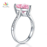 3.5 Ct Heart Fancy Pink Simulated Lab Diamond Silver Wedding Promise Engagement Ring - The Jewellery Supermarket