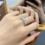 Fabulous 5 Stones 3.6CT All Moissanite Diamonds Eternity Rings for Women - 18KGP Wedding Engagement Fine Jewellery  - The Jewellery Supermarket