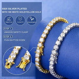 Gorgeous Fine VVS1 D Colour Moissanite Tennis Bracelets For Men Women - Sterling Silver Bracelets With Certificate - The Jewellery Supermarket