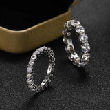 Captivating 18K WGP 7ct D Color Moissanite Diamonds Eternity Rings, 925 Silver Wedding Engagement Rings For Women - The Jewellery Supermarket