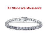 Fantastic D Colour VVS1 Full Moissanite Diamonds Tennis Chain Bracelets, Lab Diamond Silver Fine Jewellery with GRA - The Jewellery Supermarket