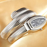 High Quality Fashion Snake Luxury Gold Quartz Winding Bangle Watches with Crystals for Women - Ideal Gift for Ladies