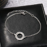 Stainless Steel Charm Bracelets - Crystal Zircon Hollow Round Fashion Best Chain Bracelet Fashion Jewellery - The Jewellery Supermarket