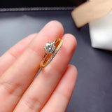 Charming 0.5 Carat Moissanite Diamond Solitaire Silver 14K Gold Plated Promise Engagement Rings Fine Jewellery - The Jewellery Supermarket