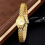 New Arrival Luxury Small Dial Ultra Thin Gold Plated Waterproof Fashion Quartz Watch with Bracelet - The Jewellery Supermarket