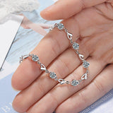925 Sterling Silver Zircon Love Heart Shaped Charm Bracelets with Crystals For Women - Cute Fashion Jewellery - The Jewellery Supermarket