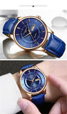 New High Quality Rose Gold Dial Leather Waterproof Business Fashion Quartz Movement Wristwatches for Men - The Jewellery Supermarket