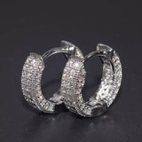 New Iced Out Hoop Earrings Cubic Zirconia Huggie Cartilage Cuff Hypoallergenic Luxury Fashion Round Earrings - The Jewellery Supermarket