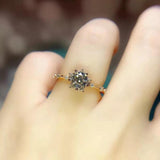 Fabulous 18K Rose Gold Plated Moissanite Diamonds Gemstone Solitaire Silver Engagement Wedding Fine Jewellery - The Jewellery Supermarket