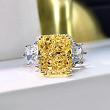 Sunlight 10*12mm AAAAA Lab Topaz Big Gemstone Big Diamond Rings for Girlfriend Wedding Party Fine Jewellery - The Jewellery Supermarket