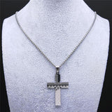 Fashion Cross Stainless Steel Statement Necklace for Men - Silver Colour Necklaces Pendants Jewellery