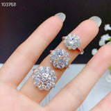 Crackling 1,2,3 Carat VVS D Colour Moissanite Diamond Gemstone Silver Jewellery Engagement Wedding Rings