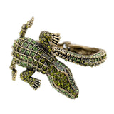 New Fashion Antique Golden Plated Full 4 Colors Rhinestones Animal Style Vintage Crocodile Bangle Bracelets Jewellery - The Jewellery Supermarket