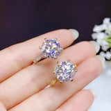 Luxury 11x11mm size Dazzling Moissanite Diamonds Solitaire Rings Silver Jewellery Engagement Wedding Rings
